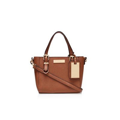 Brown 'Micro Din' handbag with shoulder strap